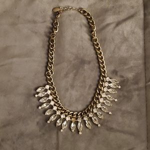 Ann Taylor gold/rhinestone statement necklace